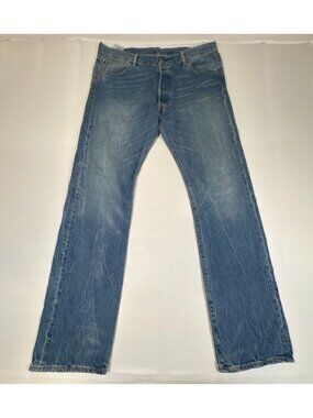 Levi's 501 Original Fit Jeans Men's Size 36x34 Blue Denim Button Fly